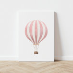 Lienzo De Imitación Vintage Pink Watercolor Hot Air Balloon<br><div class="desc">Esta huella de globo de aire caliente de color acuático vintage es una hermosa manera de decorar tu vivero,  habitación infantil o cualquier espacio con temas de viaje.</div>