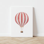 Lienzo De Imitación Vintage Red Watercolor Hot Air Balloon<br><div class="desc">Esta huella de globo de aire caliente de color acuático vintage es una hermosa manera de decorar tu vivero,  habitación infantil o cualquier espacio con temas de viaje.</div>