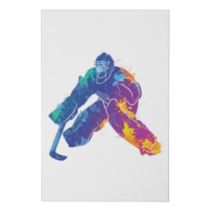 Lienzo De Imitación Watercolor Ice Hockey Goalie