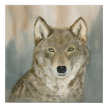 Wolf in the Mist Watercolor