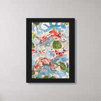 Lienzo de impresión de color Koi japonés 18x24