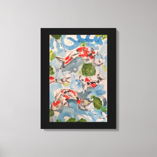 Lienzo de impresión de color Koi japonés 18x24