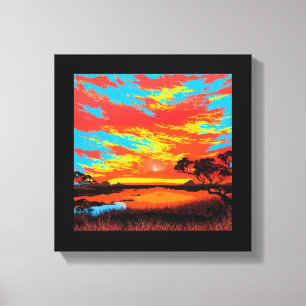 Lienzo de impresión de fondo de desierto abstracto
