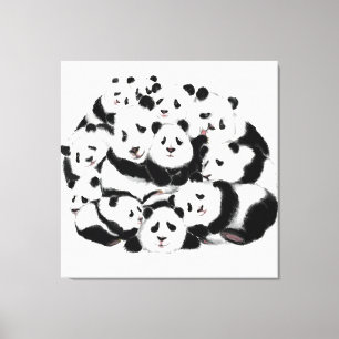 Lienzo de impresión de pandas Familia de pandas pi