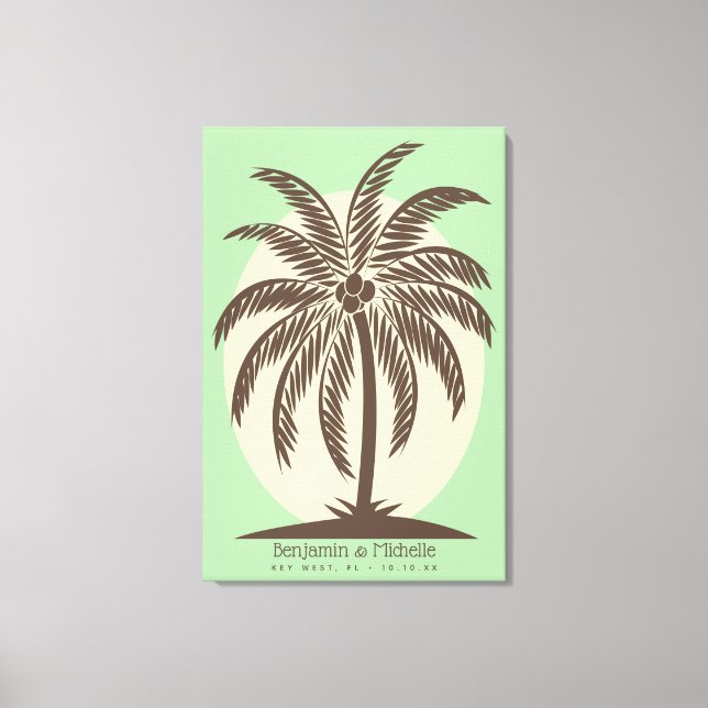 Lienzo de libro de invitado Palm Tree - 150 espaci (Anverso)