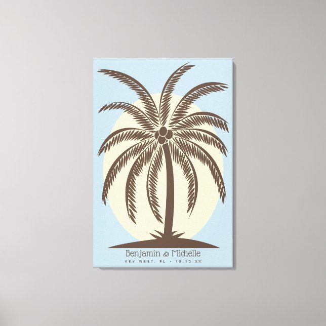 Lienzo de libro de invitado Palm Tree - 250 espaci (Anverso)