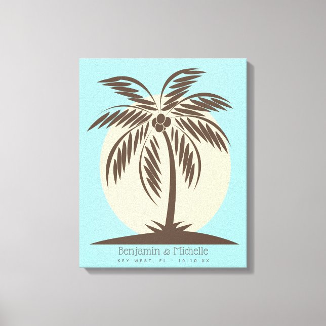 Lienzo de libro de invitados Palm Tree - 50 espaci (Anverso)