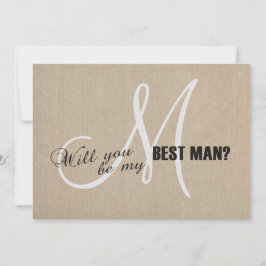 Lienzo de Lino Rústico Invitación de Boda Sé Mi Pa