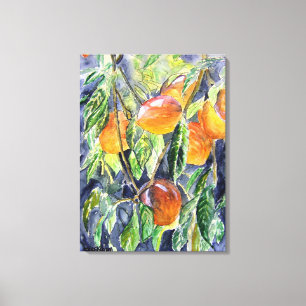 Lienzo de los melocotones todavía de la fruta pintura de