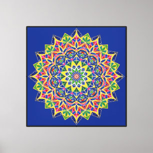 Lienzo de Mandala geométrica colorida