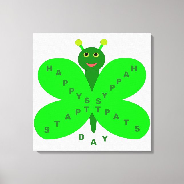 Lienzo de Mariposa del Día de San Patricio (Anverso)