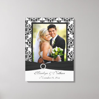 Lienzo de matrimonio Damask en blanco y negro
