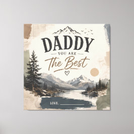Lienzo de montaña rústico personalizado para el Dí