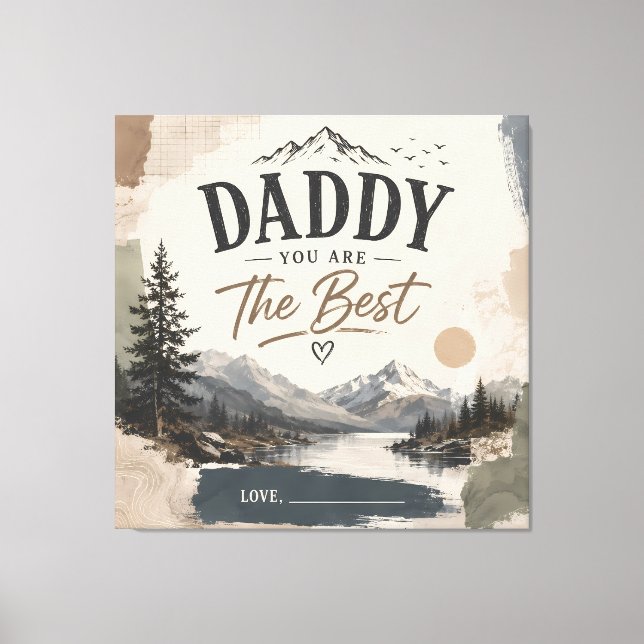 Lienzo de montaña rústico personalizado para el Dí (Anverso)