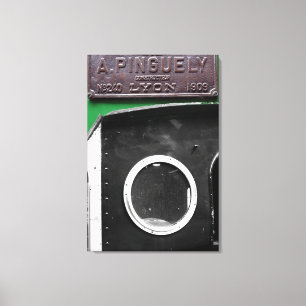 Lienzo de motor de vapor francés vintage Plaque 19