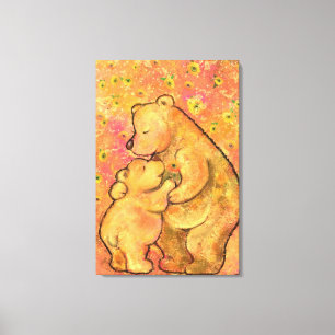 Lienzo de osos mamá y bebé - Pintura