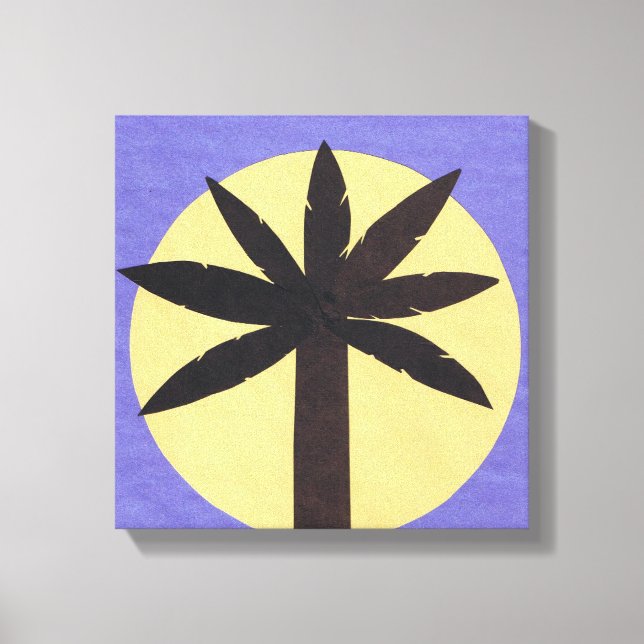 Lienzo de Palmetto de Silhouetted (Anverso)