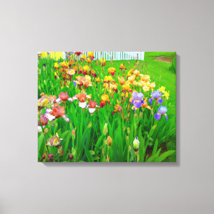 Lienzo De Parche De Flor De Iris Multicoloreado