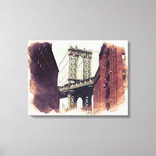 Lienzo de pintura de color de agua de Brooklyn Bri