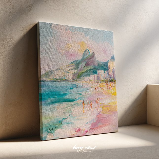 Lienzo de pintura de Río de Janeiro Brasil (rio de janeiro, arpoador art, brazil wall art, beach sunset, coastal decor, tropical print, ipanema )