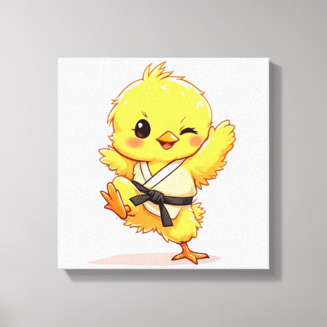 Lienzo de Pollita de Karate (Anverso)