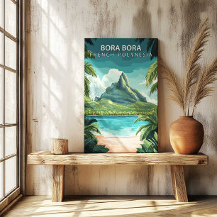 Lienzo de póster de viaje de Bora Bora Polinesia F
