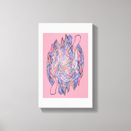 Lienzo de ráfaga caleidoscópica abstracta rosa