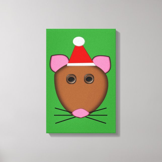 Lienzo de Ratón Feliz Navidad (Anverso)