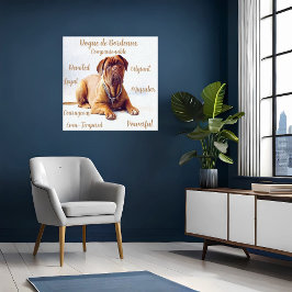 Lienzo de raza de perro con rasgos de temperatura