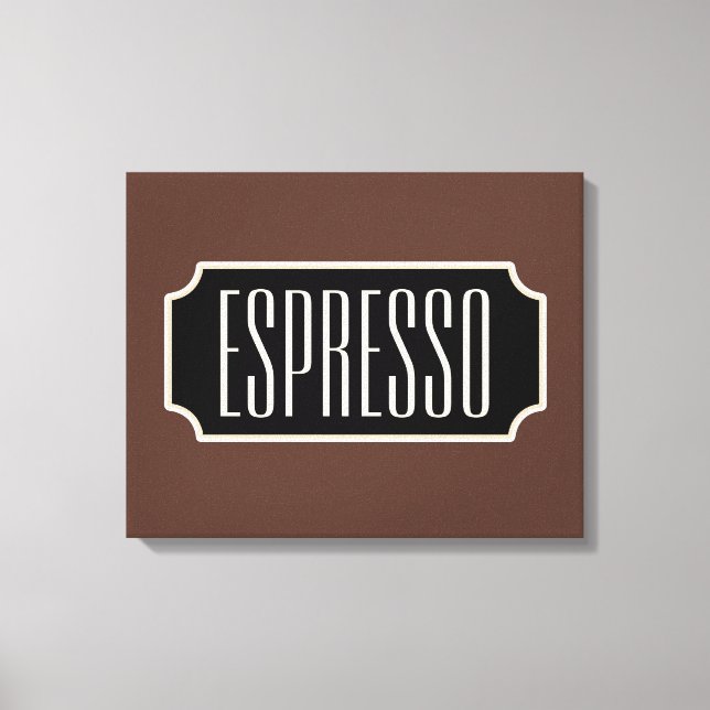 Lienzo de Rótulo de Espresso Marrón (Anverso)