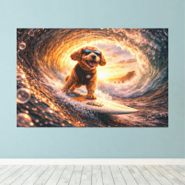 Lienzo de surf de Cockapoo de lujo – Arte de Ocean
