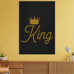 Lienzo de tipografía dorada del rey elegante para