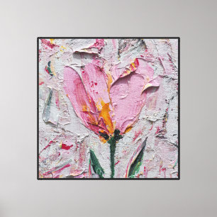 Lienzo de Tulipán Abstracto Floración Sonrojada