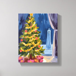 Lienzo Debajo del árbol de Navidad