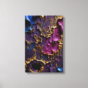 Lienzo Decaimiento de oro fundido - Abstracto vertical 3D