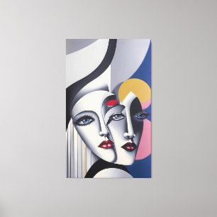 Lienzo Decisión Dividida - Póster Surrealista de Ken Gage
