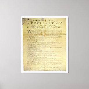 Lienzo Declaración de Independencia 1774 del costado de