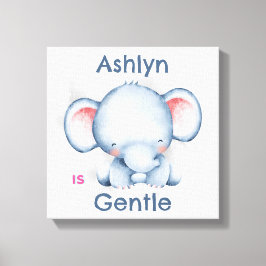 Lienzo Deco de Afirmación Personalizada para Niños | Elef