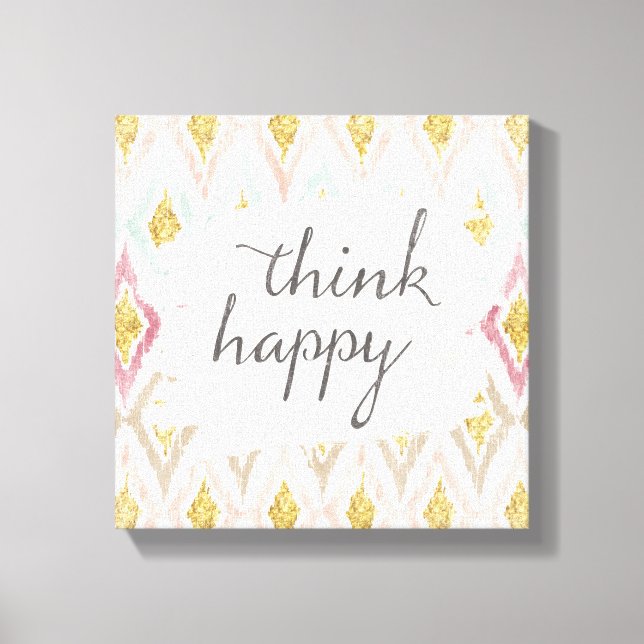 Lienzo Deco suave V | Think Happy (Anverso)