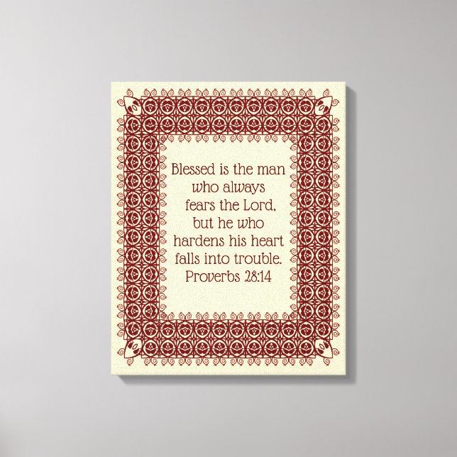 Lienzo decorado con Escritura Bíblica Proverbios 2 (Anverso)