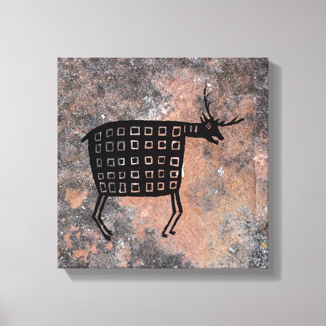 Lienzo Deer/Elk, mimbres diseño de potería (Anverso)