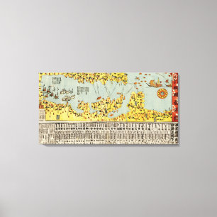 Lienzo Defensa de costa de la bahía de Tokio del mapa de