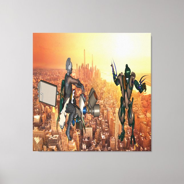 Lienzo Defensa del Planeta Tierra (Anverso)