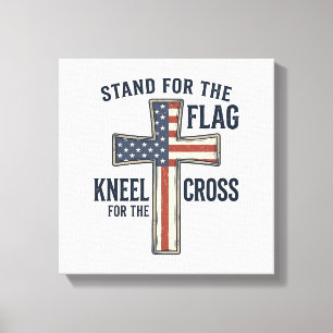 Lienzo Defiende la bandera Diseño de cruz patriótica_1