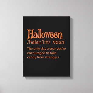 Lienzo Definición de diccionario divertida de Halloween