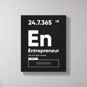 Lienzo Definición de emprendedor Poster motivacional