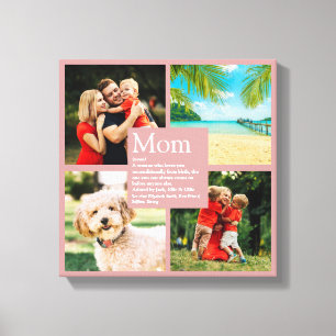 Lienzo Definición de Mamá Personalizada 4 Fotos Rosa Beig