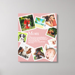 Lienzo Definición de Mamá Personalizada 9 Foto Rosa Rubor