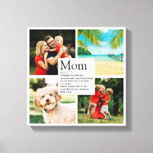 Lienzo Definición de nombre de mamá personalizado 4 fotos