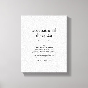 Lienzo Definición de terapeuta ocupacional Gracias a rega